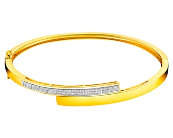 Yellow Gold Diamond Bangle 0,18 ct - fineness 14 K