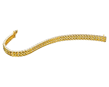 Bransoletka z żółtego złota z diamentami - 18 cm - 0,40 ct - próba 585