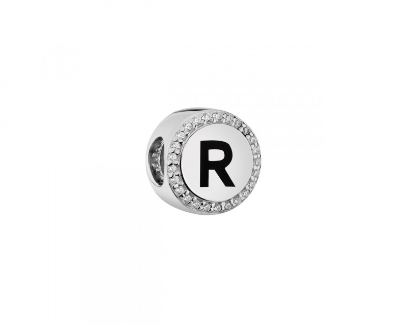 Zawieszka srebrna beads - litera R