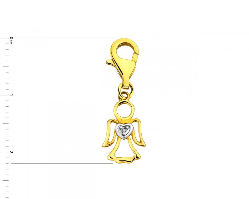 Přívěsek charms ze žlutého zlata s diamantem 0,004 ct - ryzost 585