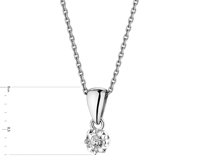 Zawieszka z białego złota z diamentem - 0,003 ct - próba 585