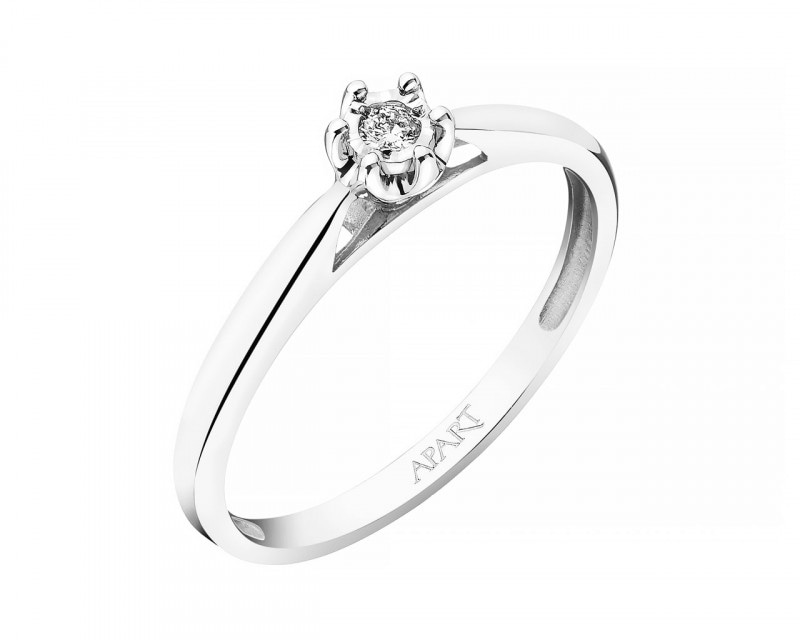 White Gold Diamond Ring 0,02 ct - fineness 14 K