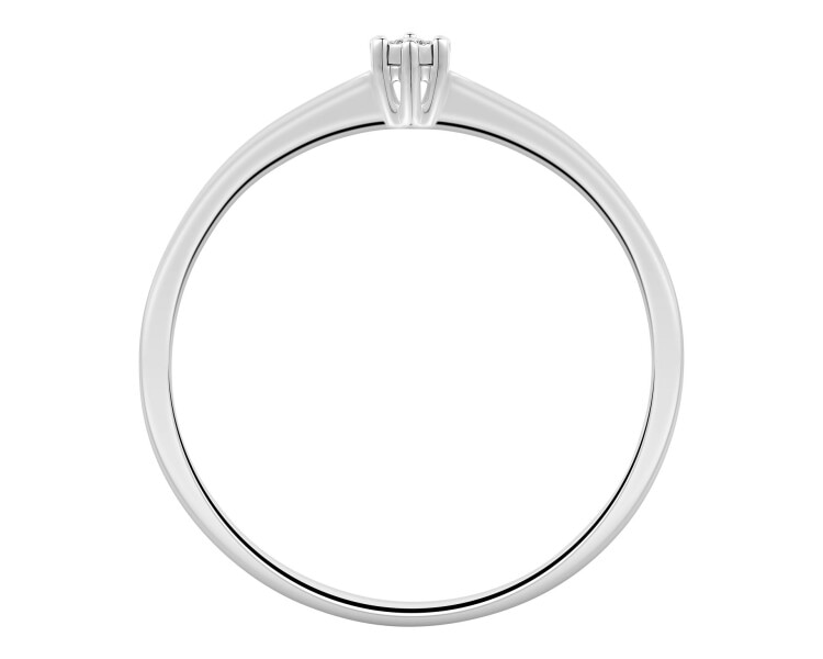 Pierścionek z  białego złota z brylantem - 0,01 ct - próba 585