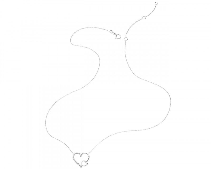 White Gold Diamond Necklace 0,01 ct - fineness 14 K