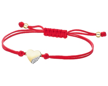 Náramek s prvky ze žlutého zlata s briliantem - 0,008 ct - ryzost 585
