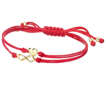 Náramek s prvky ze žlutého zlata s diamantem - 0,004 ct - ryzost 585