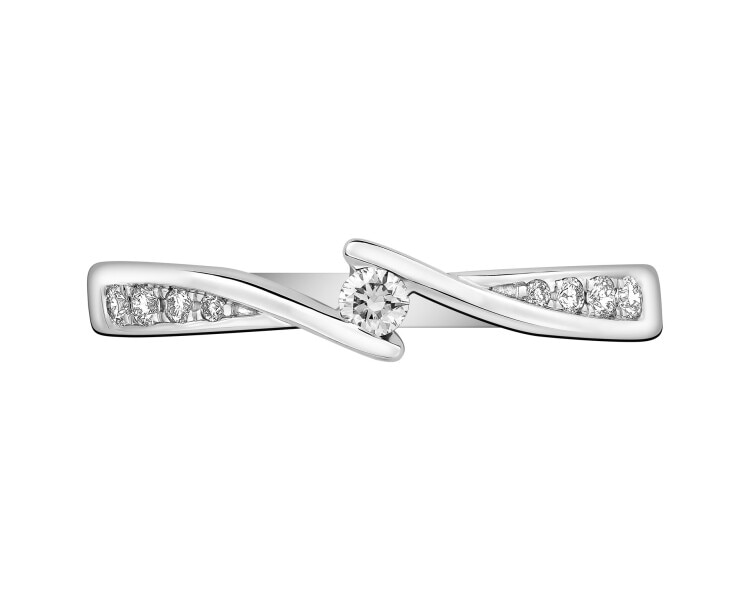 White Gold Diamond Ring - 0,13 ct - fineness 18 K