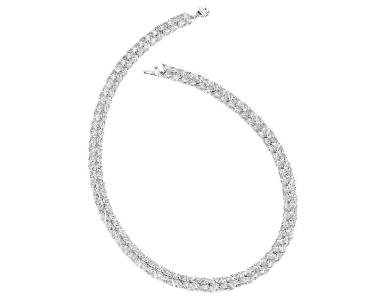 Sterling Silver Collar Necklace with Cubic Zirconia