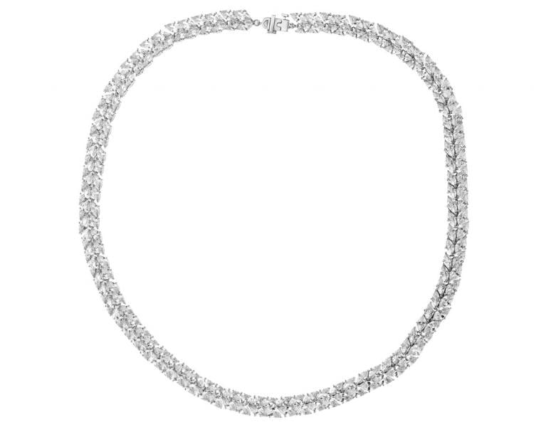 Sterling Silver Collar Necklace with Cubic Zirconia