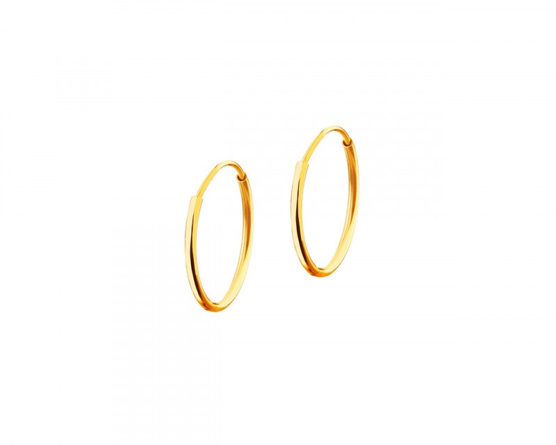 Yellow Gold Earrings - Hoop, 21 mm