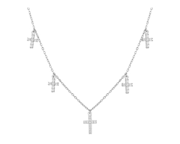 Sterling Silver Necklace with Cubic Zirconia - Cross></noscript>
                    </a>
                </div>
                <div class=