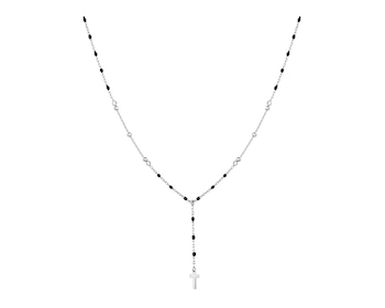 Sterling Silver & Enamel Necklace - Cross