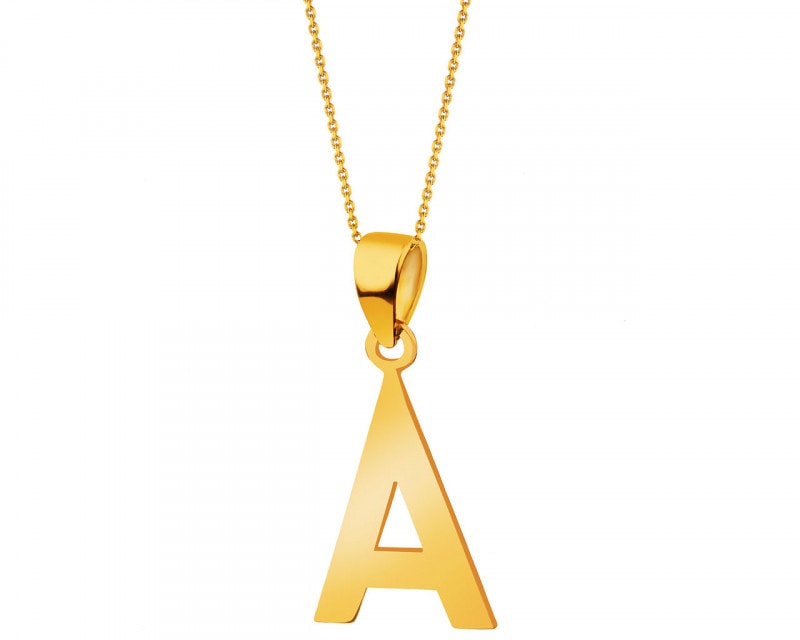 Yellow Gold Pendant - Letter A