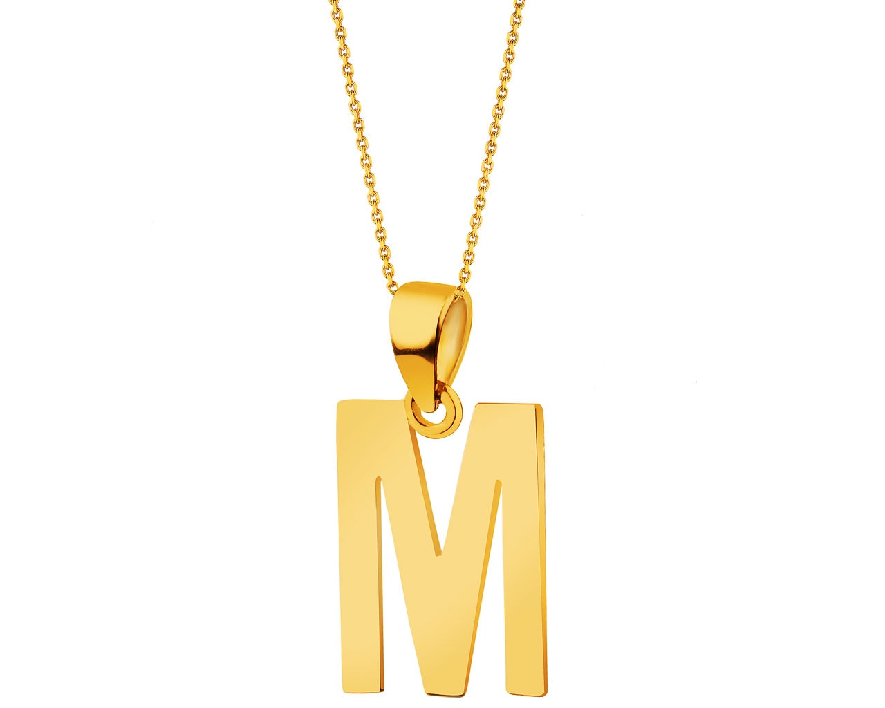 Złota zawieszka -  litera M