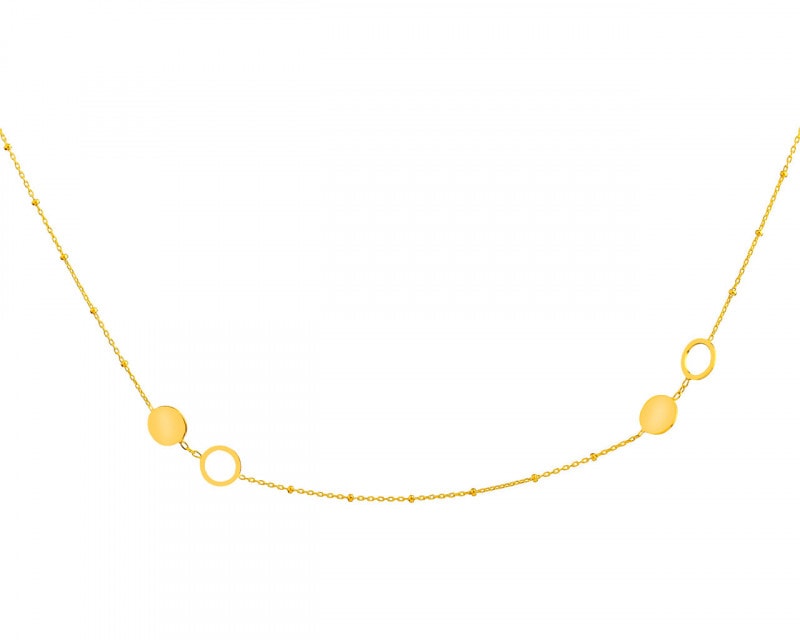 Yellow Gold Necklace - Hoops, Discs