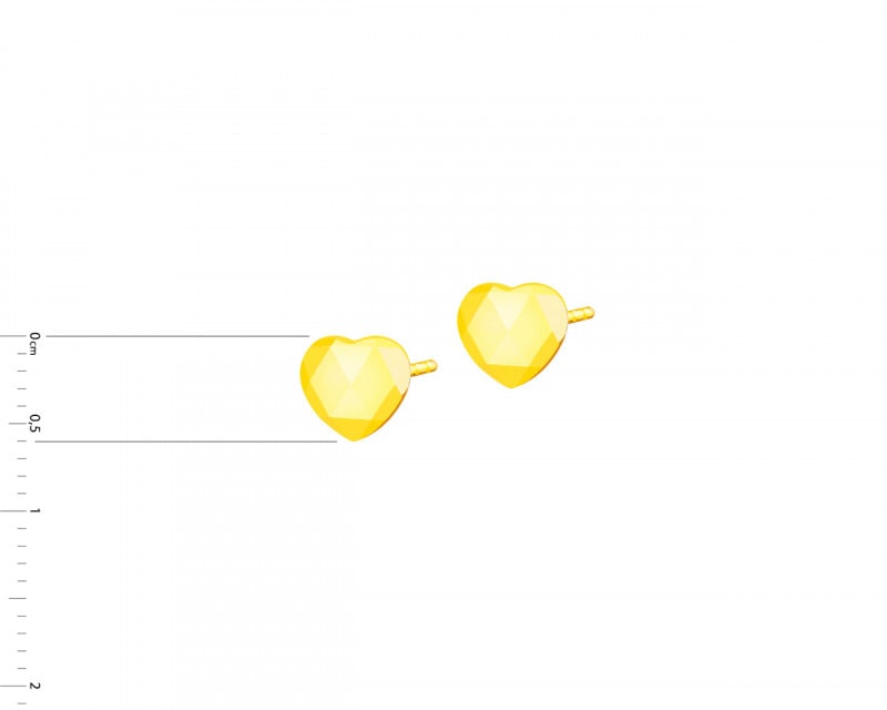 Yellow Gold Earrings - Hearts