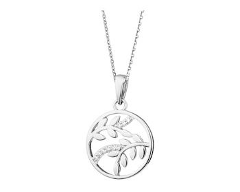 Sterling Silver Pendant with Cubic Zirconia - Tree