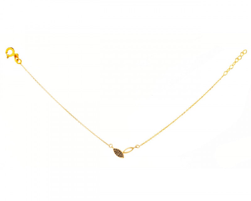 Złota bransoletka z cyrkoniami