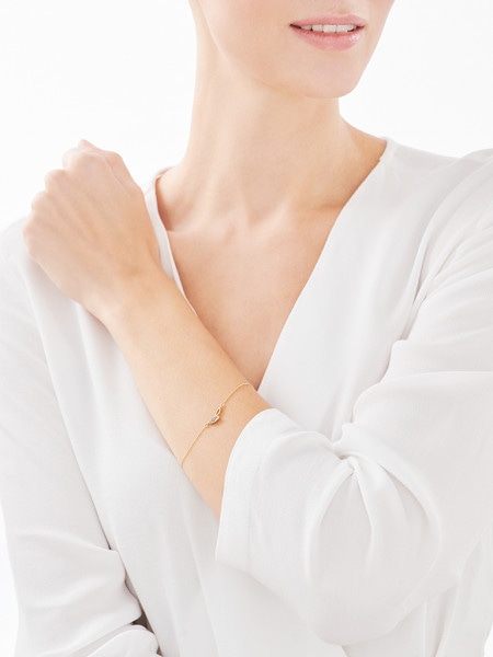 Złota bransoletka z cyrkoniami