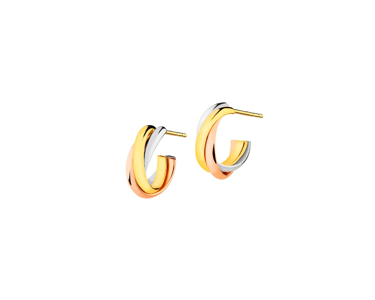 Tri-Color Gold Earrings