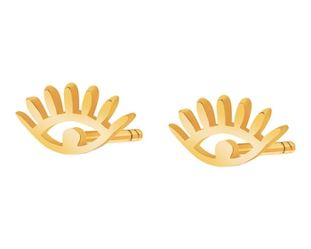 Yellow Gold Earrings - Eyes