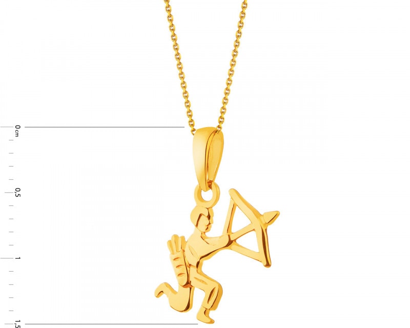 Yellow Gold Zodiac Pendant - Sagittarius