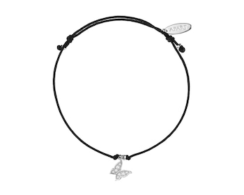 Sterling Silver Bracelet with Cubic Zirconia - Butterfly