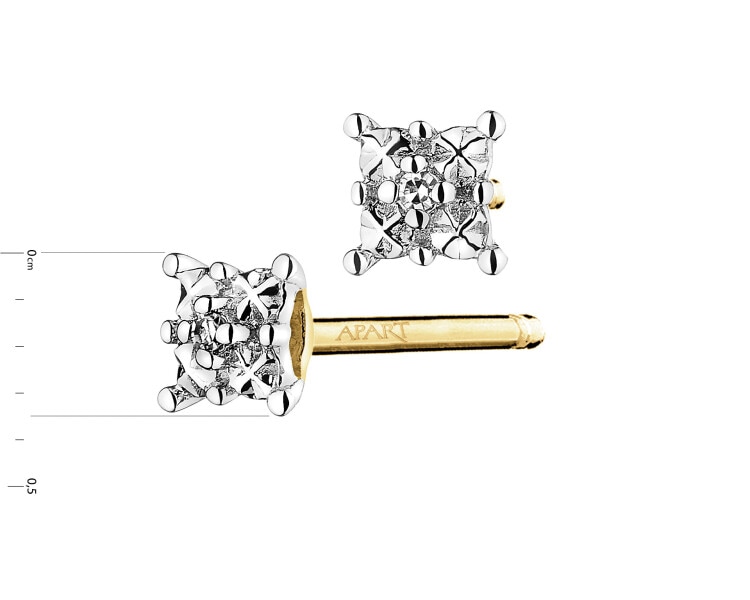Yellow Gold Diamond Earrings - 0,006 ct - fineness 9 K