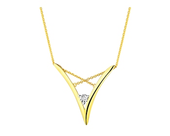Yellow & White Gold Diamond Necklace 0,01 ct - fineness 585