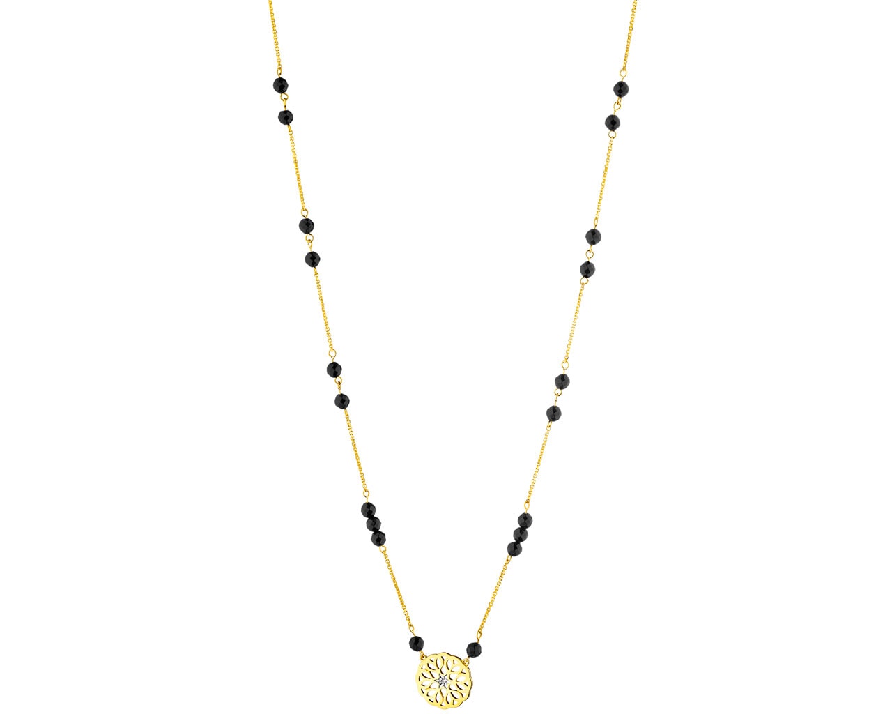 9 K Yellow Gold Necklace with Diamond 0,005 ct - fineness 9 K