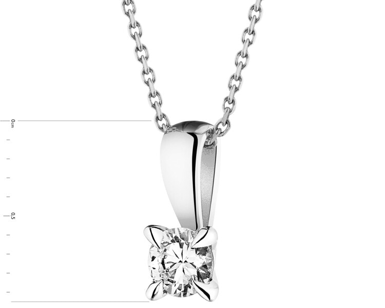 Přívěsek z bílého zlata s briliantem - 0,18 ct - ryzost 750
