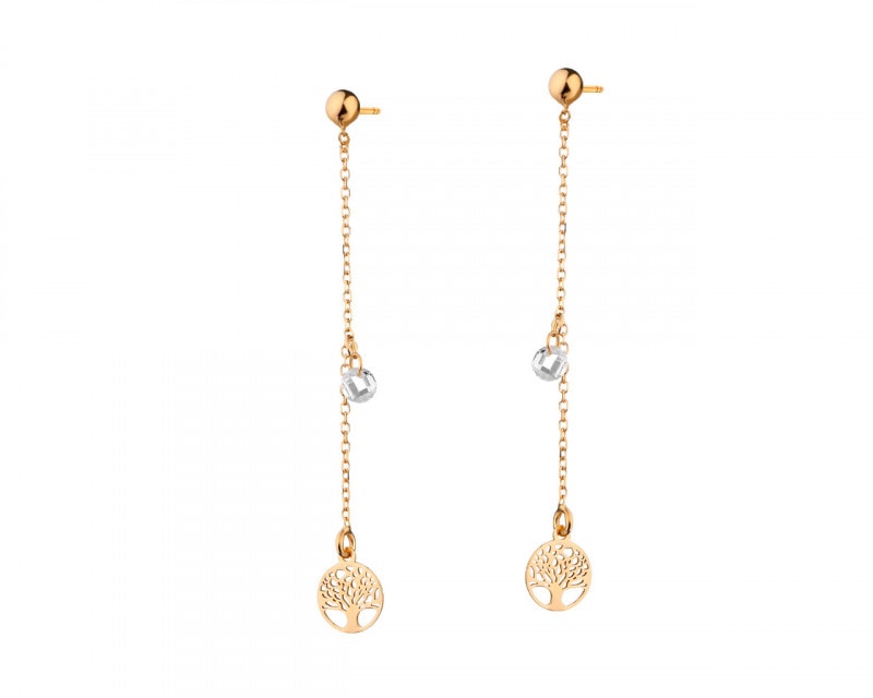Gold-Plated Silver Earrings with Glass