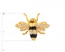 Złota broszka z cyrkoniami - pszczółka