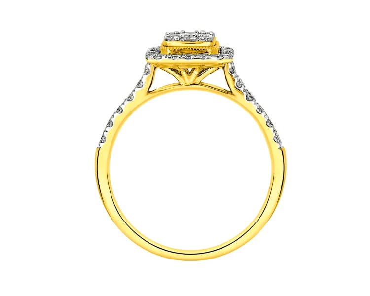 Prsten ze žlutého zlata s diamanty 0,50 ct - ryzost 585