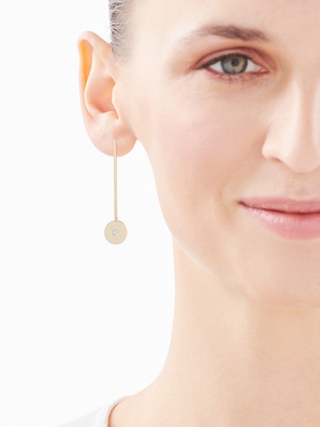 9 K Yellow Gold Earrings with Diamonds 0,01 ct - fineness 9 K