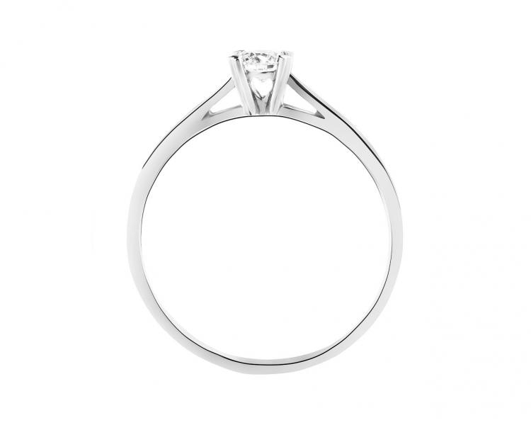 14 K White Gold Ring with Diamond 0,10 ct - fineness 14 K