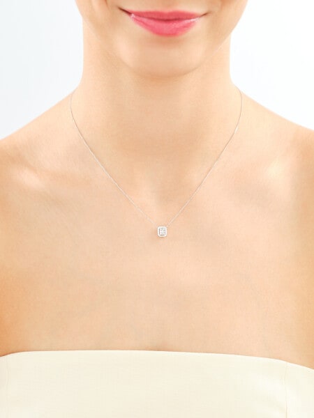 Naszyjnik z białego złota z diamentami - 0,14 ct - próba 585
