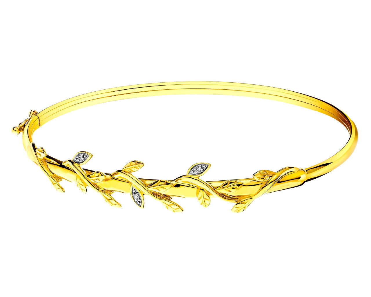 9 K Yellow Gold Bracelet with Diamonds 0,01 ct - fineness 9 K