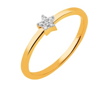9 K Rhodium-Plated Yellow Gold Ring with Cubic Zirconia></noscript>
                    </a>
                </div>
                <div class=