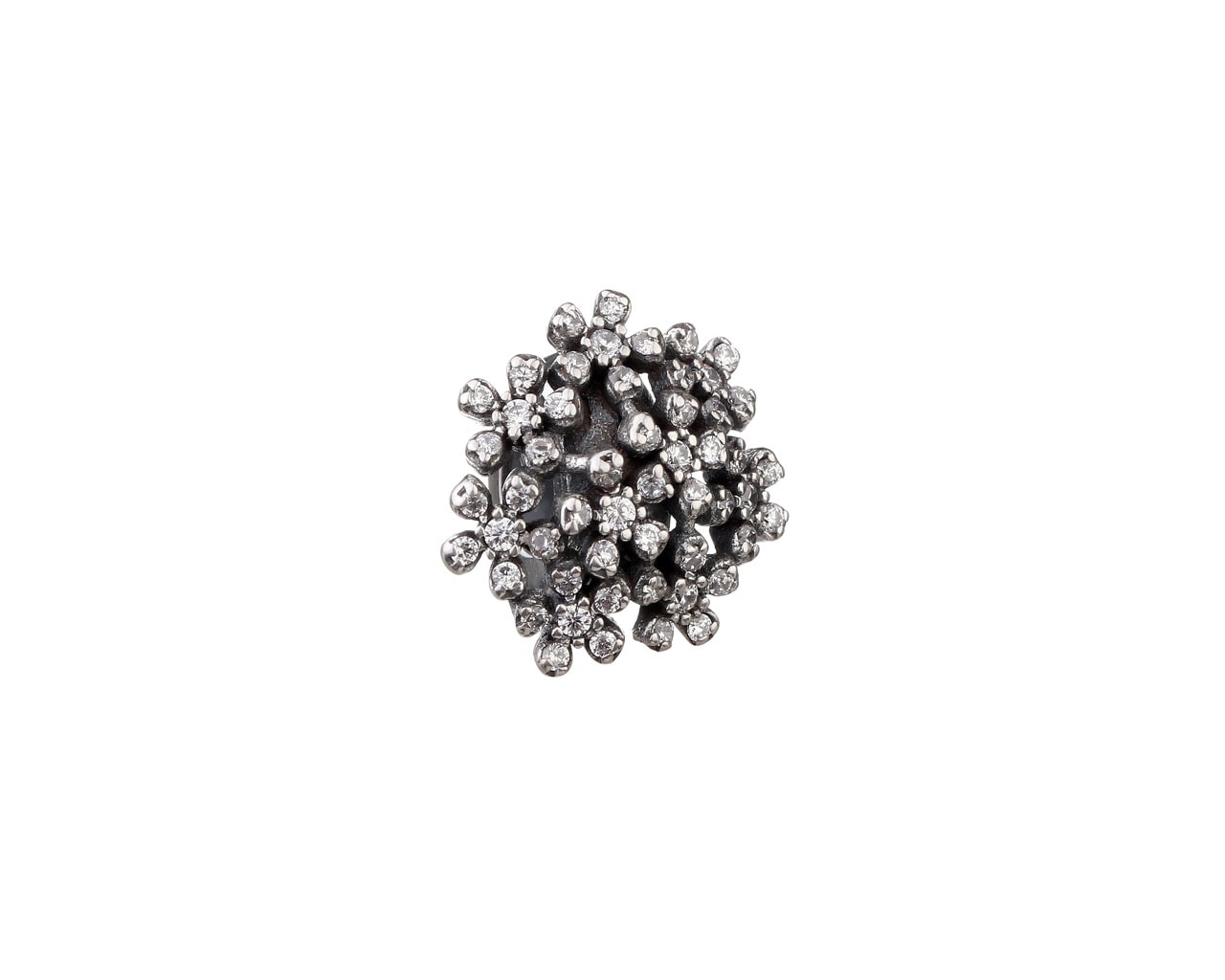 Stříbrný přívěsek beads se zirkony - zarážka - květy