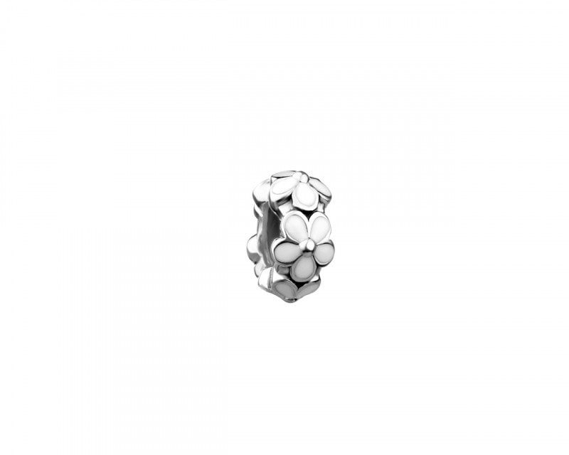 Rhodium Plated Silver Stopper Bead
