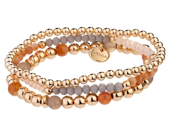 Gold-Plated Brass Bracelet with Agate