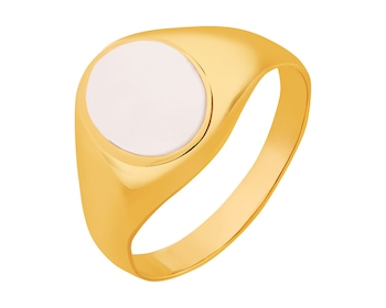 Złoty pierścionek z masą perłową - sygnet></noscript>
                    </a>
                </div>
                <div class=