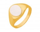 Złoty pierścionek z masą perłową - sygnet