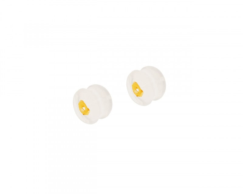 Yellow gold enamel earrings - hearts