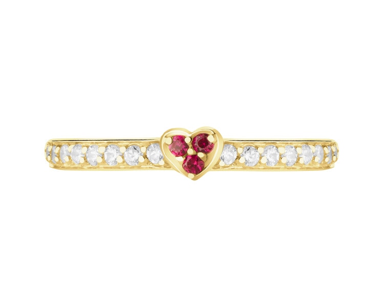 8 K Yellow Gold Ring with Synthetic Ruby