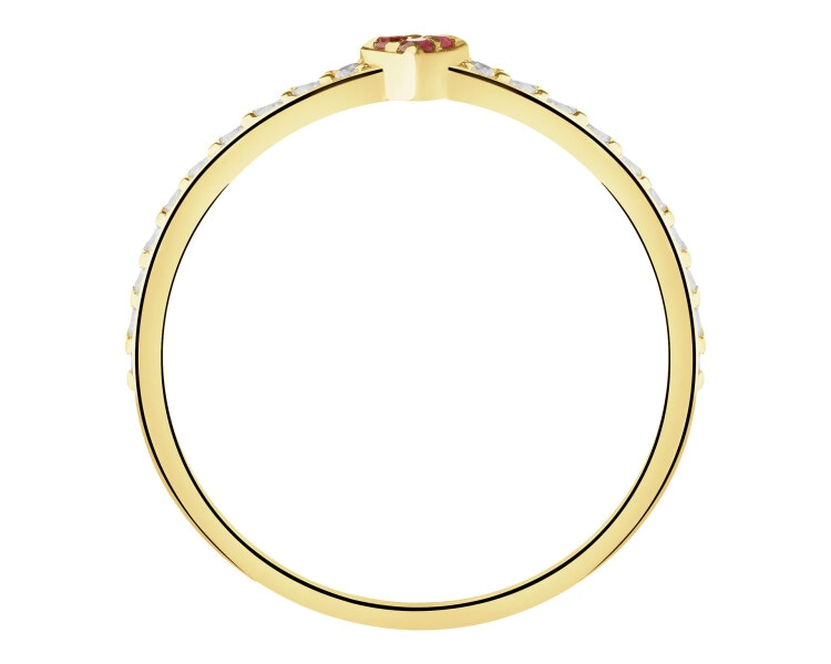 8 K Yellow Gold Ring with Synthetic Ruby