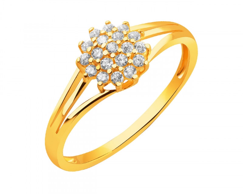 Zlatý prsten ze zirkony