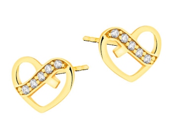 8ct Yellow Gold Earrings with Cubic Zirconia