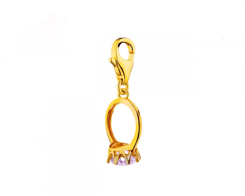 8ct Yellow Gold Pendant with Synthetic Amethyst
